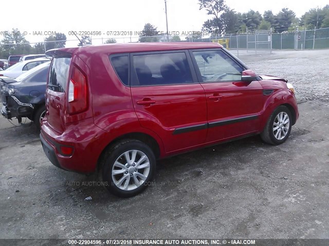 KNDJT2A67D7551307 - 2013 KIA SOUL +/!/SPORT RED photo 4