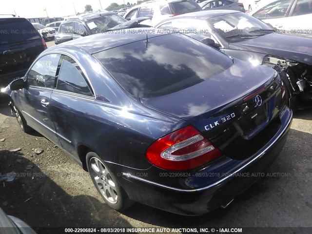 WDBTJ65J64F113757 - 2004 MERCEDES-BENZ CLK 320C Dark Blue photo 3