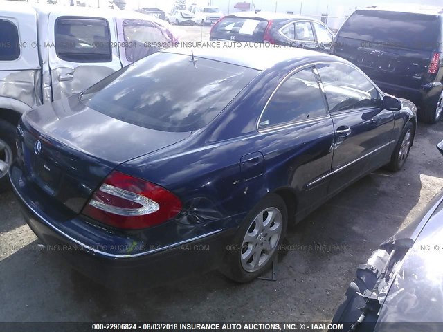 WDBTJ65J64F113757 - 2004 MERCEDES-BENZ CLK 320C Dark Blue photo 4