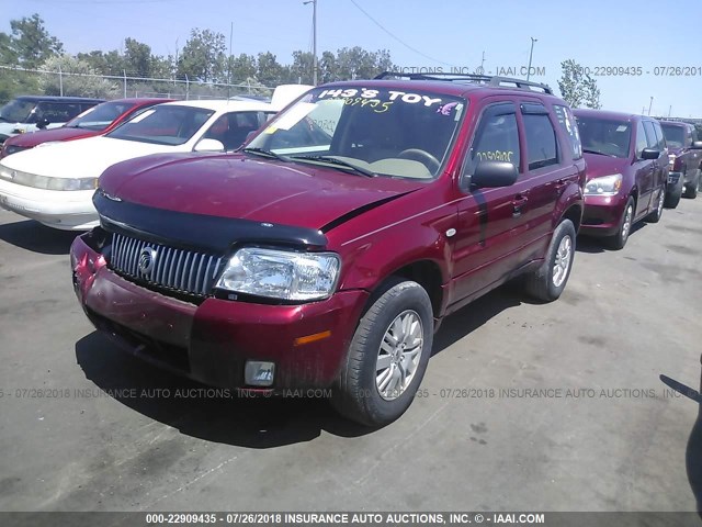 4M2YU91127KJ03478 - 2007 MERCURY MARINER LUXURY RED photo 2