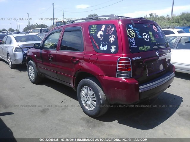 4M2YU91127KJ03478 - 2007 MERCURY MARINER LUXURY RED photo 3