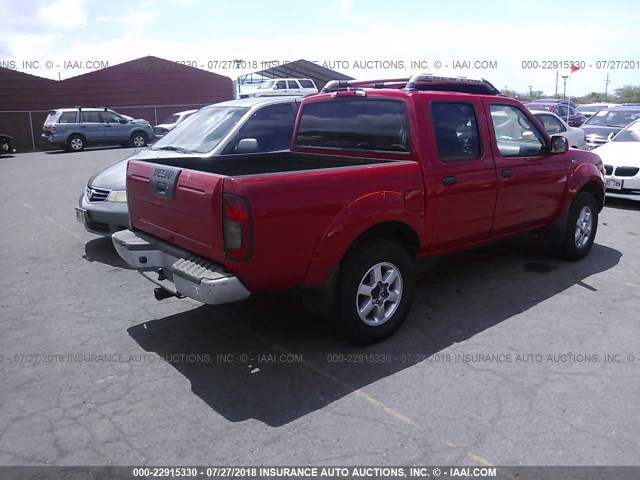 1N6ED27T83C439243 - 2003 NISSAN FRONTIER CREW CAB XE/CREW CAB SE RED photo 4