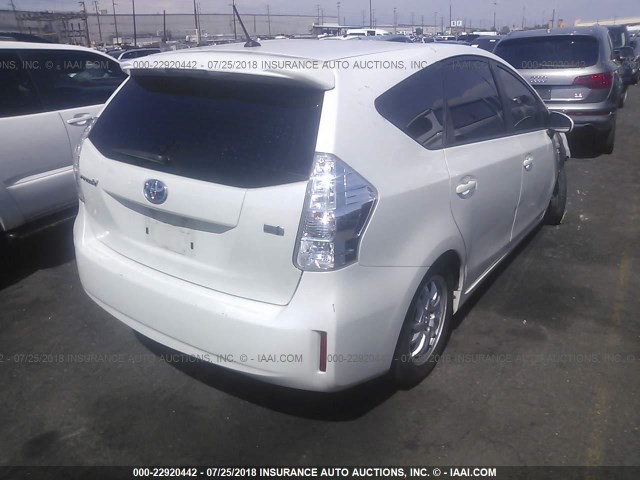 JTDZN3EU2C3157974 - 2012 TOYOTA PRIUS V WHITE photo 4