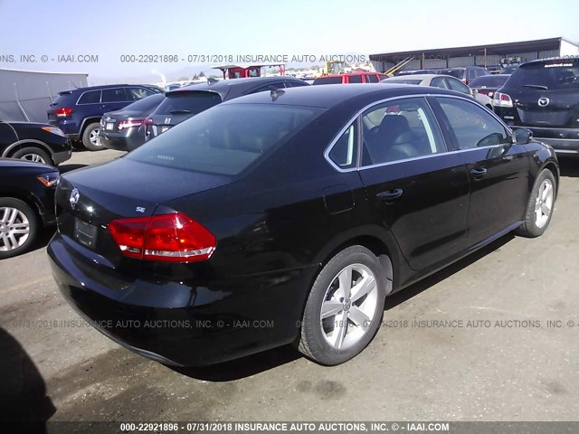 1VWBP7A30DC054325 - 2013 VOLKSWAGEN PASSAT SE BLACK photo 4