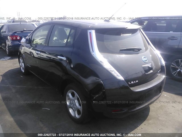 JN1AZ0CP2CT023336 - 2012 NISSAN LEAF SV/SL BLACK photo 3