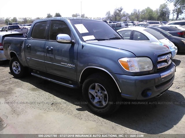 5TBET34176S502049 - 2006 TOYOTA TUNDRA DOUBLE CAB SR5 BLUE photo 1