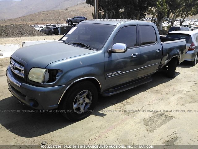 5TBET34176S502049 - 2006 TOYOTA TUNDRA DOUBLE CAB SR5 BLUE photo 2