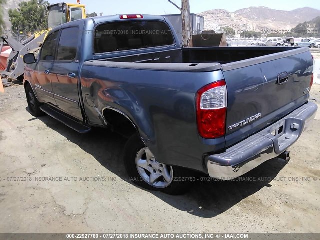 5TBET34176S502049 - 2006 TOYOTA TUNDRA DOUBLE CAB SR5 BLUE photo 3