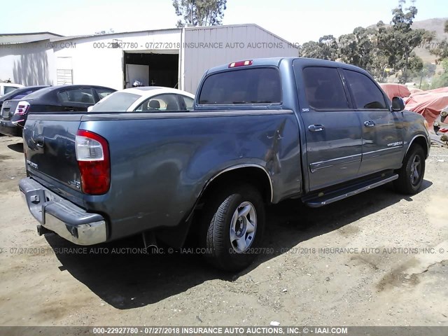 5TBET34176S502049 - 2006 TOYOTA TUNDRA DOUBLE CAB SR5 BLUE photo 4