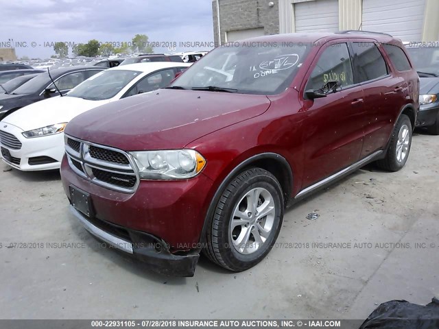 1D4RE4GG0BC630981 - 2011 DODGE DURANGO CREW RED photo 2