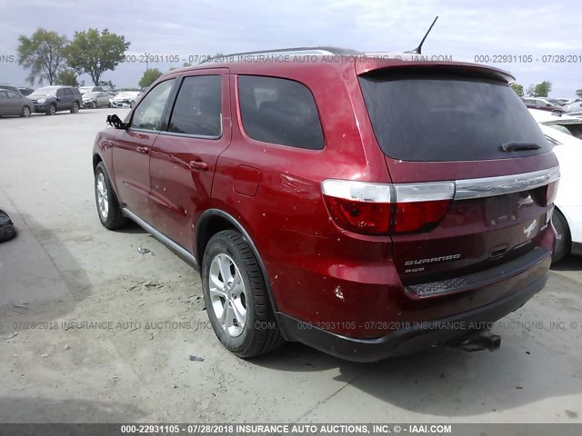 1D4RE4GG0BC630981 - 2011 DODGE DURANGO CREW RED photo 3