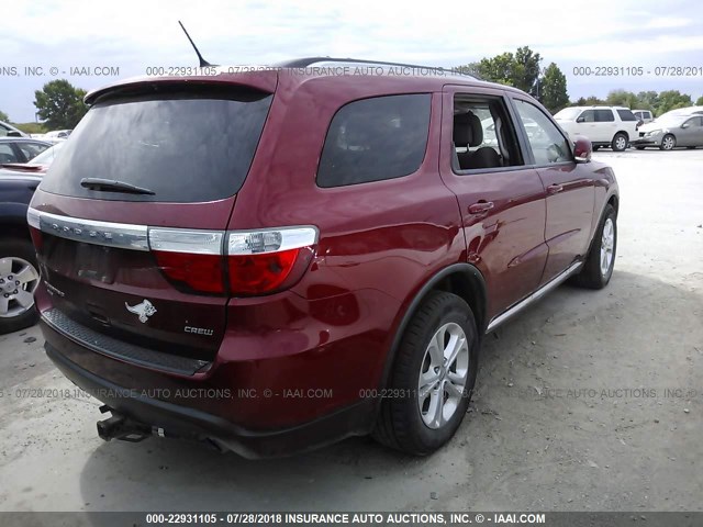 1D4RE4GG0BC630981 - 2011 DODGE DURANGO CREW RED photo 4