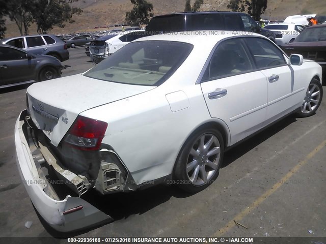 JNKAY41E43M005146 - 2003 INFINITI M45 WHITE photo 4