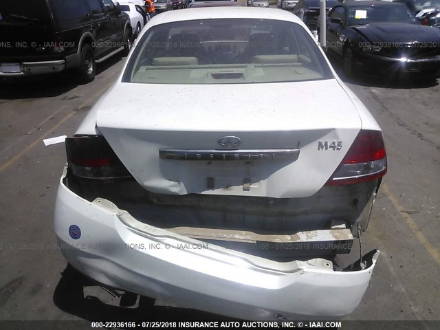 JNKAY41E43M005146 - 2003 INFINITI M45 WHITE photo 6