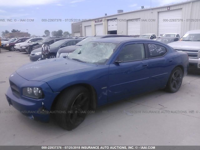 2B3CA5CT8AH100939 - 2010 DODGE CHARGER R/T BLUE photo 2