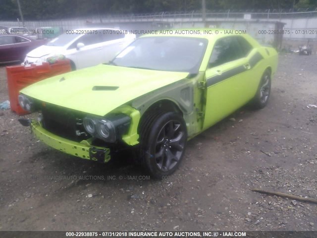 2C3CDZAT6FH728302 - 2015 DODGE CHALLENGER SXT GREEN photo 2