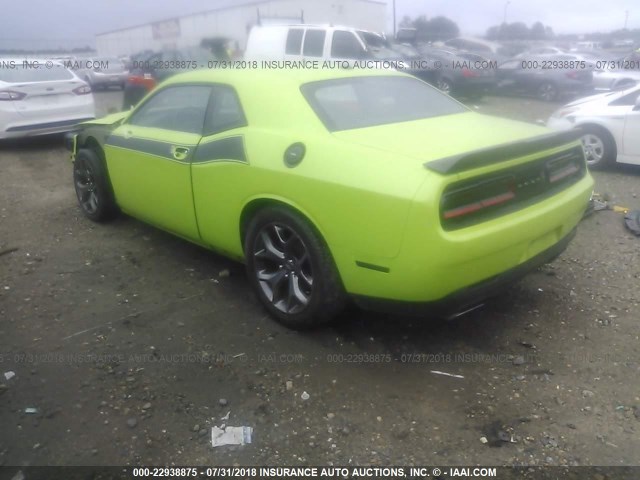 2C3CDZAT6FH728302 - 2015 DODGE CHALLENGER SXT GREEN photo 3