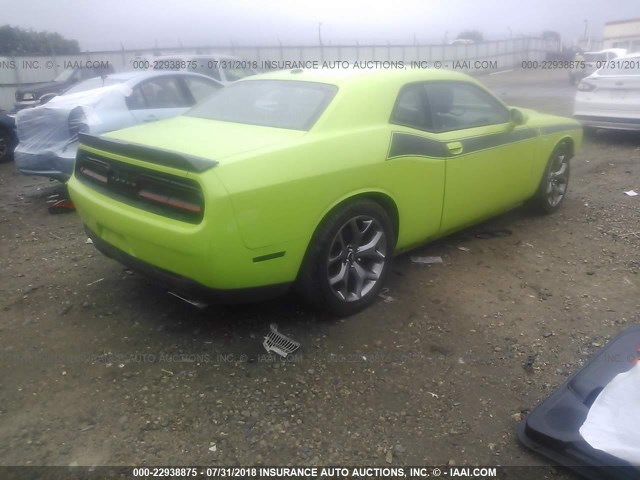 2C3CDZAT6FH728302 - 2015 DODGE CHALLENGER SXT GREEN photo 4