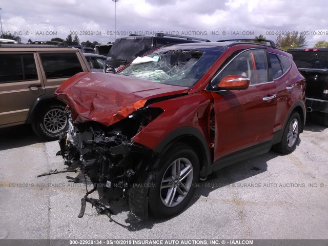 5XYZU3LB8HG498688 - 2017 HYUNDAI SANTA FE SPORT  ORANGE photo 2