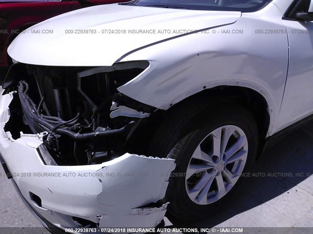 5N1AT2ML4FC816112 - 2015 NISSAN ROGUE S/SL/SV WHITE photo 6