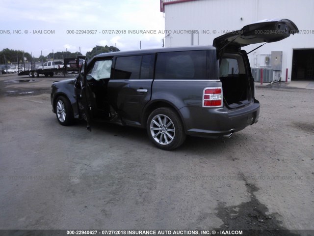 2FMGK5D83HBA00800 - 2017 FORD FLEX LIMITED GRAY photo 3