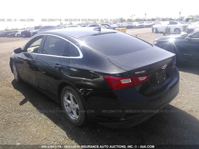 1G1ZB5ST3HF133598 - 2017 CHEVROLET MALIBU LS BLACK photo 3