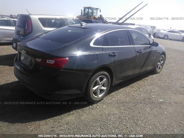 1G1ZB5ST3HF133598 - 2017 CHEVROLET MALIBU LS BLACK photo 4