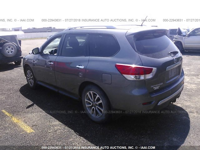 5N1AR2MN9FC602524 - 2015 NISSAN PATHFINDER S/SV/SL/PLATINUM BLUE photo 3