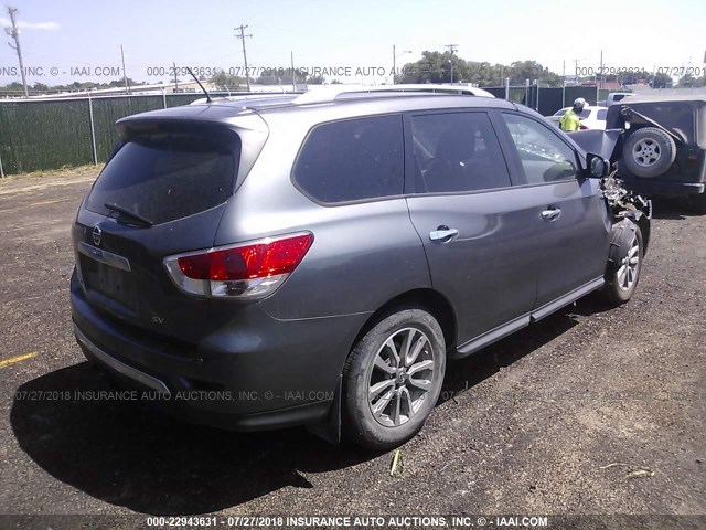 5N1AR2MN9FC602524 - 2015 NISSAN PATHFINDER S/SV/SL/PLATINUM BLUE photo 4