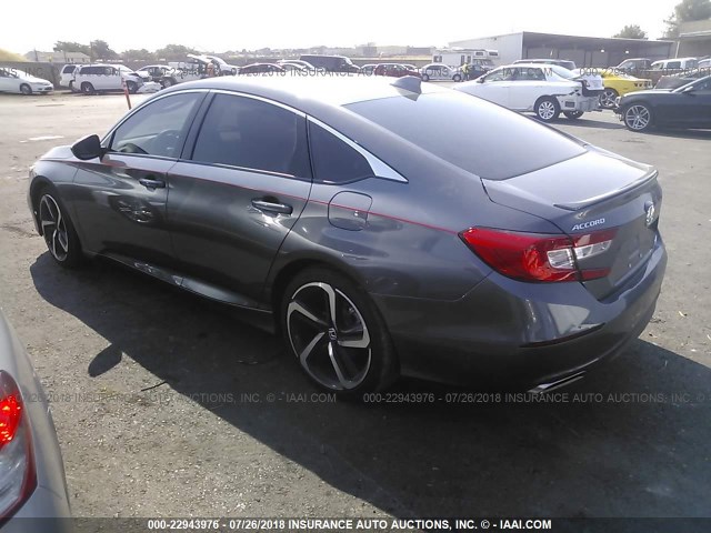 1HGCV1F37JA115682 - 2018 HONDA ACCORD SPORT GRAY photo 3