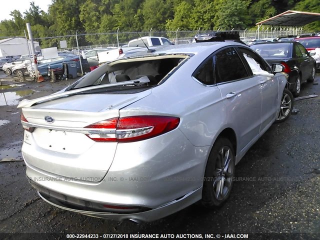 3FA6P0G75HR339623 - 2017 FORD FUSION S SILVER photo 4