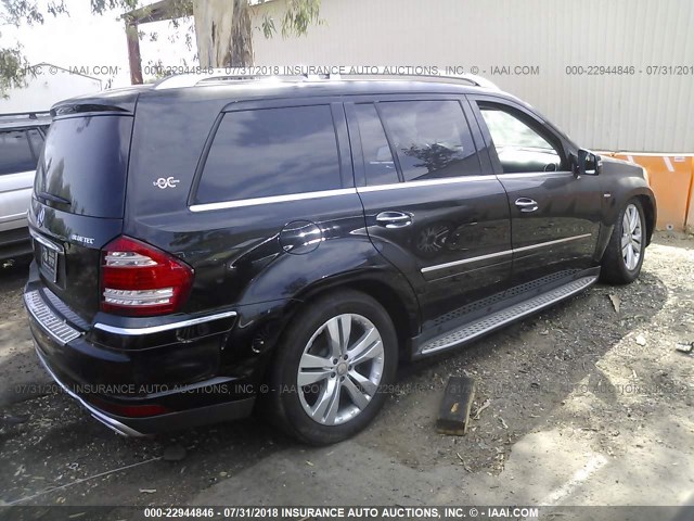 4JGBF2FE0CA789010 - 2012 MERCEDES-BENZ GL 350 BLUETEC BLACK photo 4