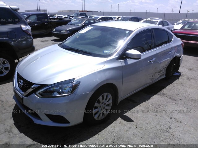 3N1AB7AP1HL711288 - 2017 NISSAN SENTRA S/SV/SR/SL SILVER photo 2