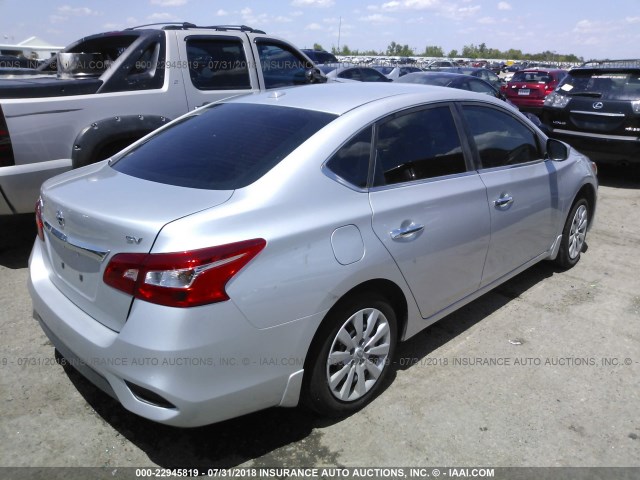 3N1AB7AP1HL711288 - 2017 NISSAN SENTRA S/SV/SR/SL SILVER photo 4