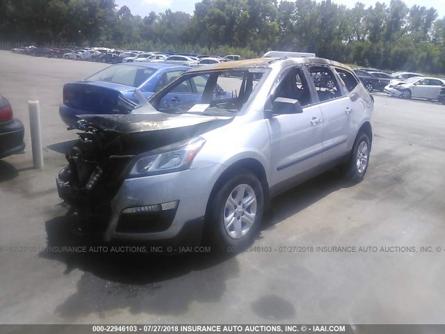 1GNKRFED6DJ101158 - 2013 CHEVROLET TRAVERSE LS SILVER photo 2