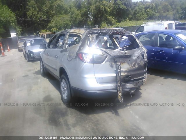 1GNKRFED6DJ101158 - 2013 CHEVROLET TRAVERSE LS SILVER photo 3