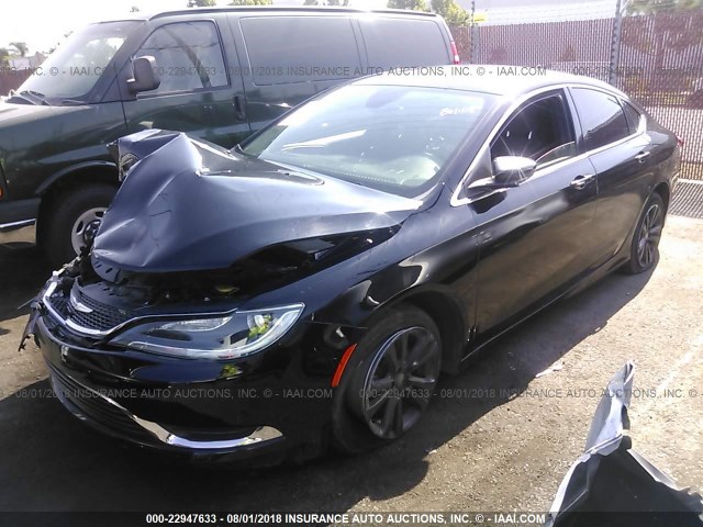 1C3CCCABXGN161124 - 2016 CHRYSLER 200 LIMITED BLACK photo 2