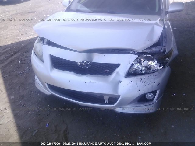 2T1BU4EE4AC416066 - 2010 TOYOTA COROLLA S/LE/XLE SILVER photo 6