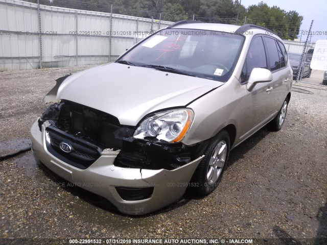 KNAFG526287151586 - 2008 KIA RONDO LX/EX GOLD photo 2