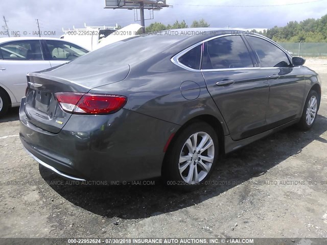 1C3CCCAB2FN583693 - 2015 CHRYSLER 200 LIMITED GRAY photo 4