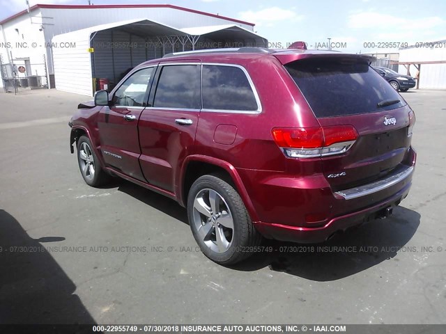 1C4RJFCT6FC678918 - 2015 JEEP GRAND CHEROKEE OVERLAND RED photo 3