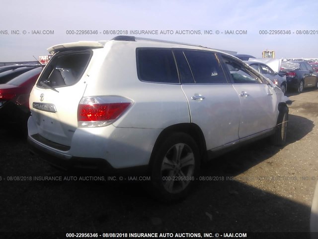 5TDDK3EH0CS106039 - 2012 TOYOTA HIGHLANDER LIMITED WHITE photo 4