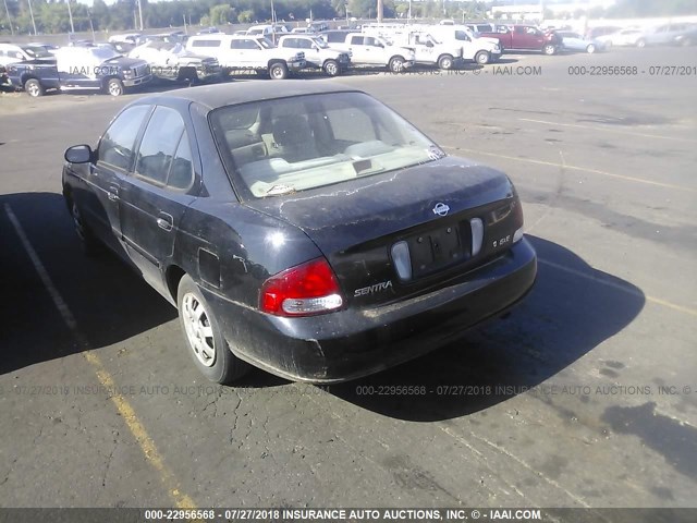 3N1CB51D91L424645 - 2001 NISSAN SENTRA XE/GXE BLACK photo 3