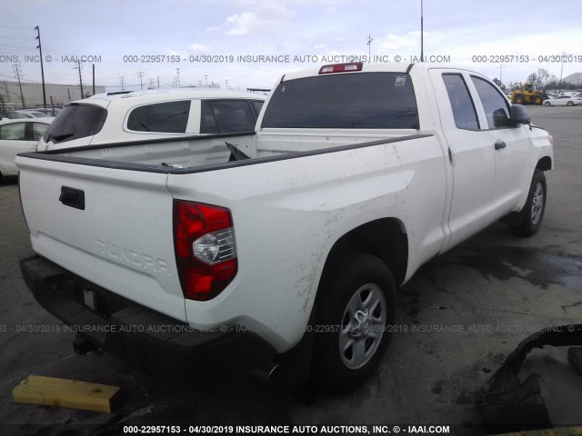 5TFRM5F19GX101175 - 2016 TOYOTA TUNDRA DOUBLE CAB SR/SR5 WHITE photo 4