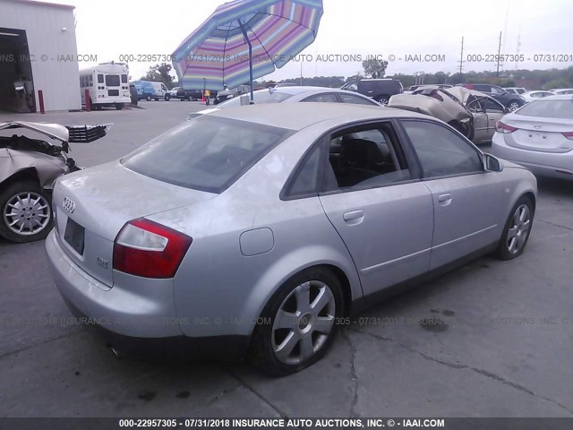 WAULC68E12A294283 - 2002 AUDI A4 1.8T QUATTRO GRAY photo 4