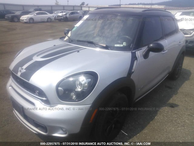 WMWZC5C51FWP47001 - 2015 MINI COOPER S COUNTRYMAN SILVER photo 2