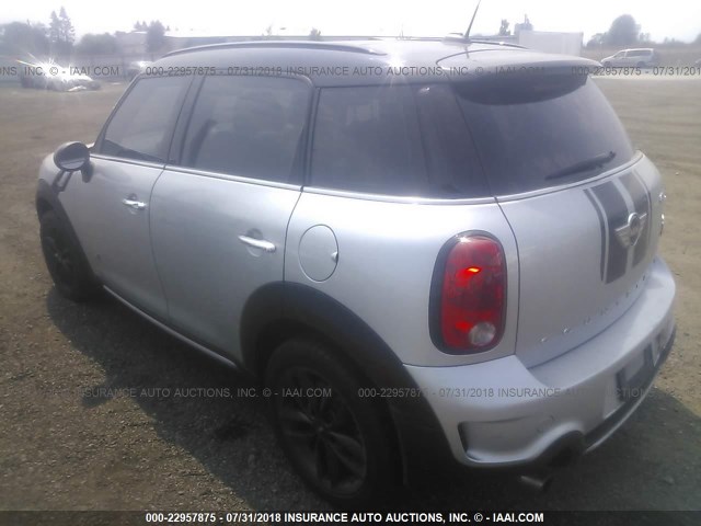 WMWZC5C51FWP47001 - 2015 MINI COOPER S COUNTRYMAN SILVER photo 3