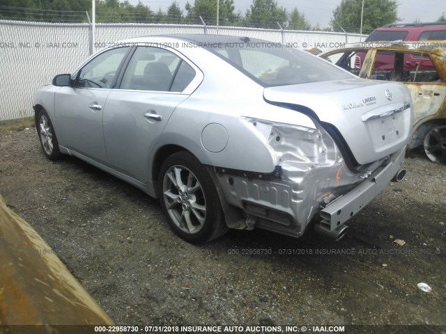 1N4AA5AP5EC462723 - 2014 NISSAN MAXIMA S/SV SILVER photo 3