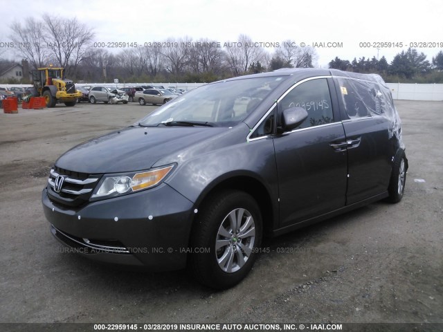 5FNRL5H67HB010137 - 2017 HONDA ODYSSEY EXL GRAY photo 2