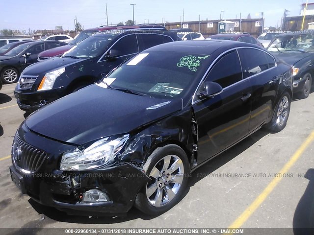 2G4GS5EK2C9112840 - 2012 BUICK REGAL PREMIUM BLACK photo 2